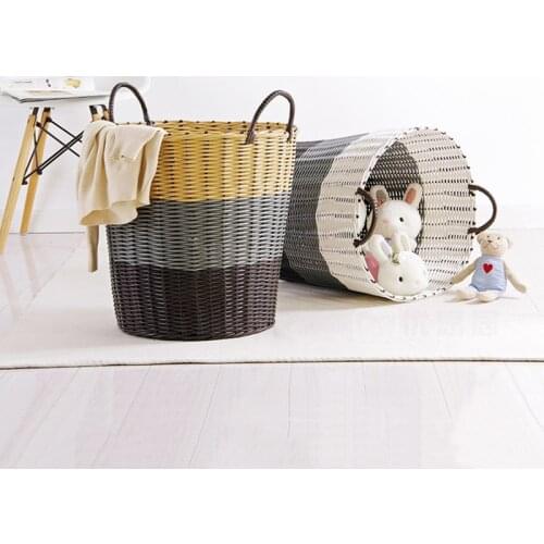 Dirty Clothes Laundry Storage Basket foldable Plastic Rattan Large Kids Toys fruit Organizer Basket Home Sundries Storage Barre