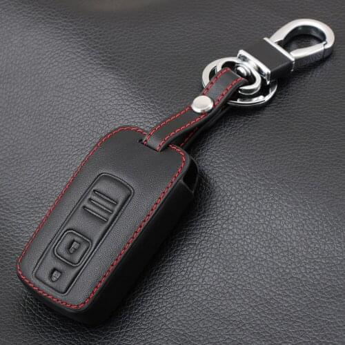 2 Buttons Leather Car Key Case Shell Fob For Toyota PRIUS COROLLA VERSO Camry Replacement Smart Key Card TOY43 Cover