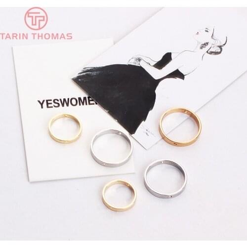 10PCS 16MM 20MM Champagne Gold Color Plated Round Bead Circle with Hole Can Through for Jewelry Making Finding Accessories