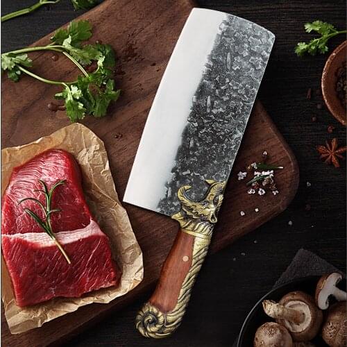 Longquan Household Kitchen Knife Sharp Slicing Knife Kitchen Chef Special Knife Sharp Blade Knives Handmade Forged with Gift Box