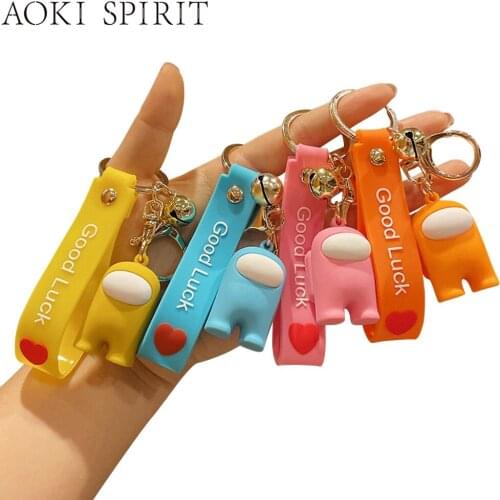 Cute Spaceman Small Toy PVC Keychain Cartoon Couple Doll Trinket Mobile Phone Backpack Handbag Car Key Pendant Fun Key Ring Gift