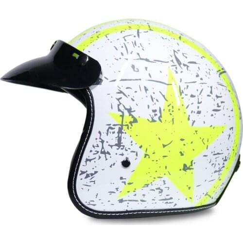 Fashion Vintage Motorcycle helmet Men 3/4 Open face retro half Women Scooter Bike helmet casco casque Moto capacete motoqueiro