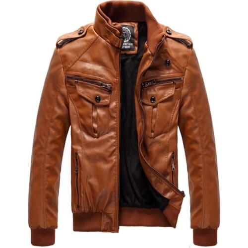 Men Spring Autumn Jacket Jackets Casual PU Leather Windbreaker Bomber Jackets And Coats Fashion Clothing M-3XL