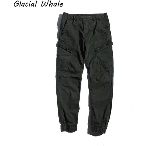 GlacialWhale Mens Cargo Pants Men Fashion 2021 Joggers Male Hip Hop Japanese Streetwear Trousers Jogging ArmyGreen Pants For Men