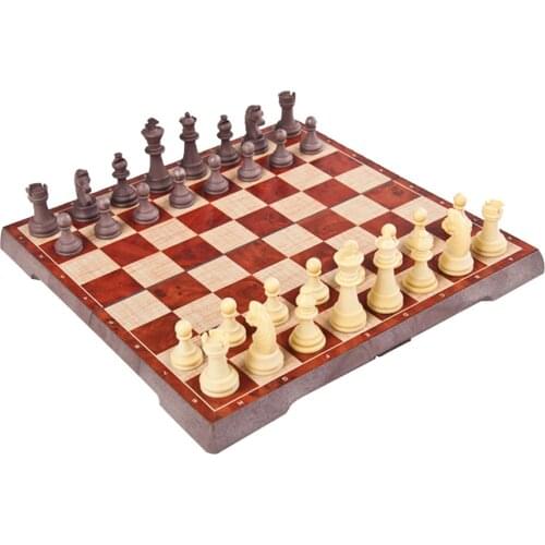 2 in 1 International Chess Checkers Set, Classic Magnetic Chess Pieces Board, Board Game for Family, Friends, Adults
