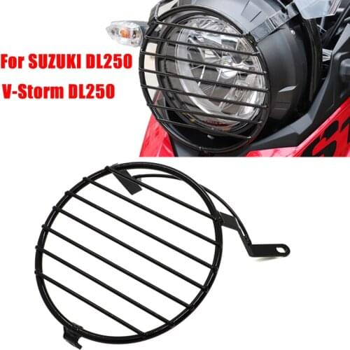 For SUZUKI DL250 DL 250 Motorcycle Headlight Mesh Grill Cover Head Light Guard V-Storm VSTORM DL250 HeadLamp Protection Black