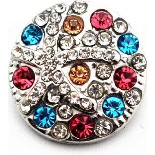 New Arrived 3pcs/lot Metal Colourful Starfis Full Crystal Snap Button Charms Fit 18mm Ginger Snap Button Bracelet DIY Jewelry