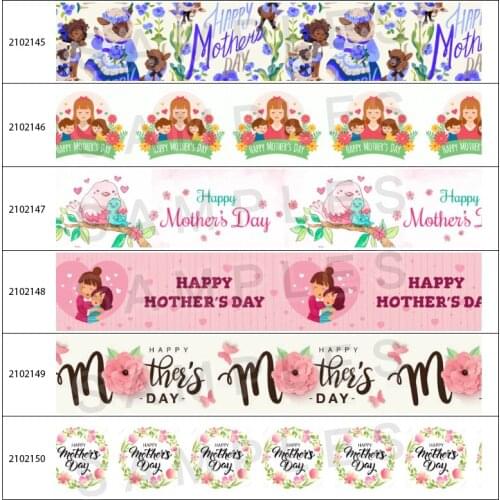 New 10yds Mothers Day Mum Characters Printed Grosgrain/Satin Ribbon