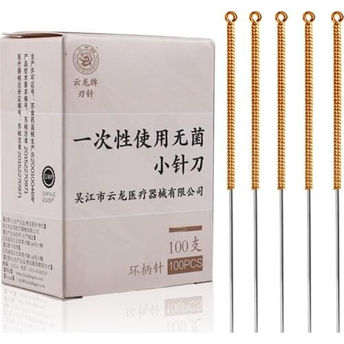 Disposable Medical Acupotomy Sterile Acupuncture Needle Analgesia Small knife blade ultrafine needle Flat head beauty massage