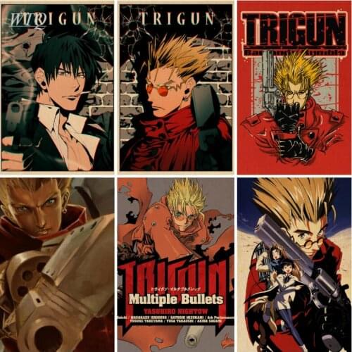 Retro Poster Japan Anime Trigun Anime Posters Wall Poster Home Decoration Wall Art Canvas Painting Photos for Childrens Room