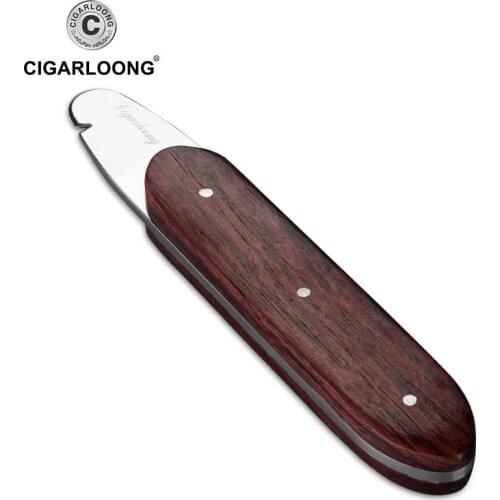 Ebony handle creative open box knife sharp stainless steel cigar cutter CE-0133