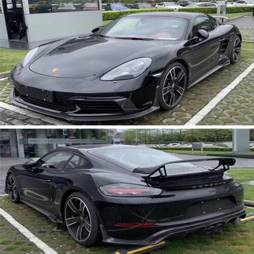 CARBON FIBER Front Bumper Lip Spoiler Rear Trunk Diffuser Side Body Skirt For Porsche 718 Cayman Boxster 2016 2017 2018 2019