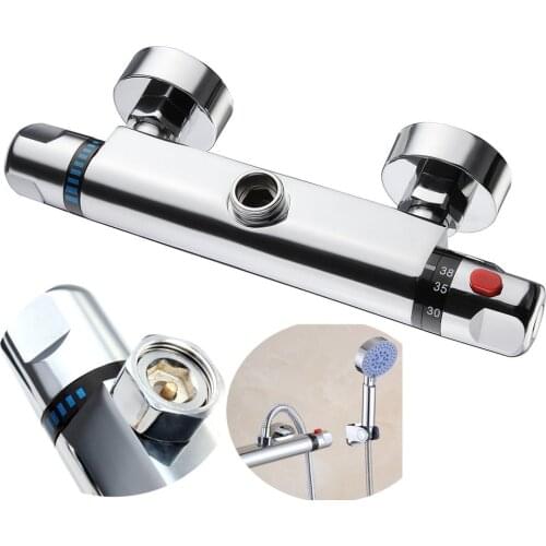 NEW Thermostatic Bath Shower Control Valve Bottom Faucet Wall Mounted Hot And Cold Brass Bathroom Mixer Bathtub Tap
