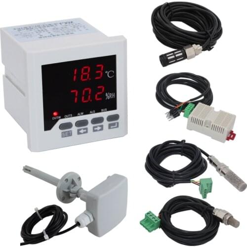 Control 4 devices 0.0~99.9%RH, -40~120'C Intelligent digital temperature and humidity controller with sensor with alarm output