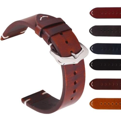 Vintage leather Strap For Samsung Galaxy Watch Active2 44mm 40mm SM-R820 R830/Active 2 Band Bracelet Gear S3 S2 Sport Watchband