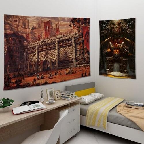 World of Warcraft game canvas poster wow alliance horde map wall art deco painting bar bedroom big size painting
