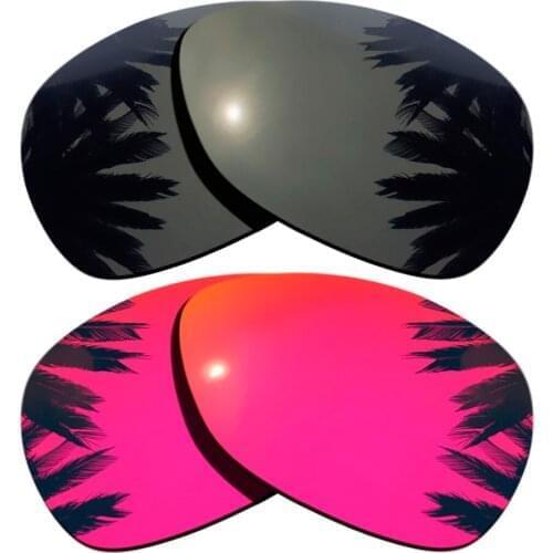 Black+Midnight Sun Mirrored Coating) 2-Pairs Polarized Replacement Lenses for Crosshair 2012 100% UVA & UVB Protection
