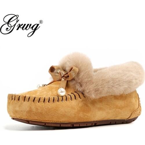 Top Quality 100% Real Wool Genuine Leather Women Flat Shoes New Fashion Women Moccasins Casual Loafers Plus Size Winter shoes