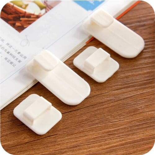 1Set(2pair/4pcs)Plastic Hooks Strong Self Adhesive Sticky Hooks Set Key Remote Control Wall Storage Holder Mounted Hanger