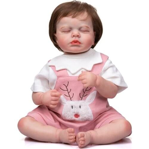 19inch Stimulation Baby Sleeping Doll Stuffed Caucasian Doll for Infant Newborn
