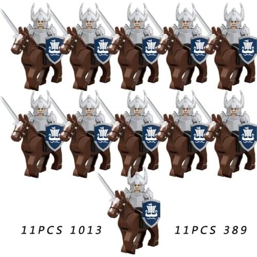 KT1051 22pcs medieval knight combat soldier with horse image weapons building blocks children educational toys
