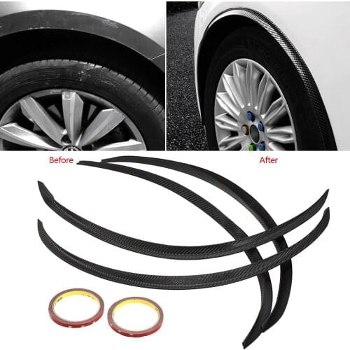 4PCS Universal Car Truck Carbon Fiber Car Wheel Eyebrow Arch Trim Lips Strip Fender Flare Protector Car Accessories