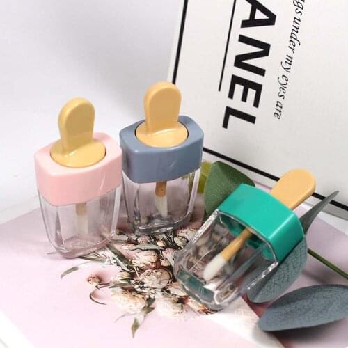 8ml Plastic Cosmetic Popsicle Lipgloss Empty Tube Cute Ice Cream Lip Gloss Container Packaging Pink Green
