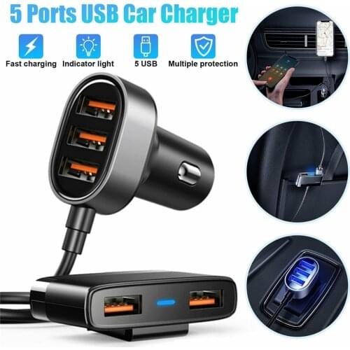 6.2a 5 Ports Usb Car Charger Quick Fast Charging For Iphone 12 Xiaomi Huawei Mobile Phone Charger Adapter In Car