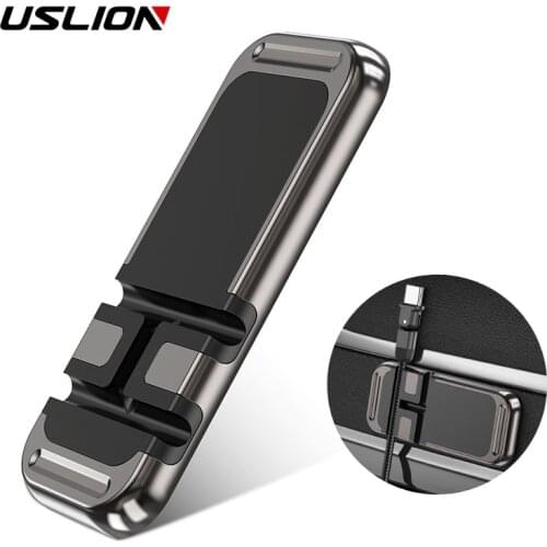 USLION Car Mount Magnet Phone Holder For iPhone 12 11 Pro Xiaomi Wire Clip Dashboard Magnetic Bracket Strip Shape GPS Car Stand