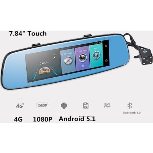 7" Touch Screen 4G Dual Lens Car DVR Android 5.1 with GPS DVRs Rearview Mirror Camera Wifi GPS Rear View Car Dash Cam Recorder