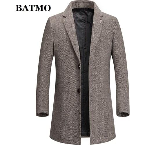 BATMO 2020 new arrival autumn&winter high quality wool trench coat men,mens wool jackets ,plus-size M-4XL MN2020