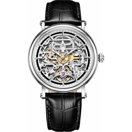 Reef Tiger Artist Serier RGA1917 Men Business Vintage Hallow Out Dial Automatic Mechanical Wrsit Watch