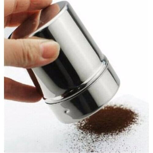 Eco-friendly Coffee Stainless Chocolate Shaker Cocoa Flour Icing Sugar Powder Sifter Lid Shaker Kitchen Tools Free Shipping