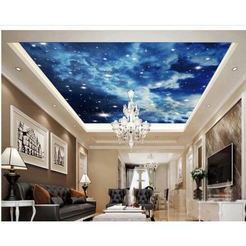 Photo wallpaper 3d ceiling murals wallpaper Dream sky star condole background wall wallpaper living room Zenith mural decoration