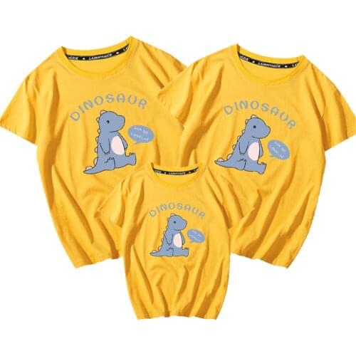 Lovely Fashion Family Matching T Shirts Summer New 100% Cotton Mama Dad Kids Girls Boys T-shirts Family Matching Outfits