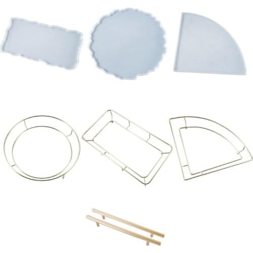 Crystal Epoxy Resin Tray Mold Fruit Plate Cup Mat Casting Silicone Mould DIY Crafts Coaster Making Tools