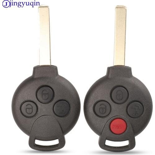 Jingyuqin 3/4 Buttons Car Key Shell Remote Fob Cover Case Blank Fob For MERCEDES BENZ MB Smart 451