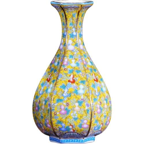 Jingdezhen Ceramic Vase Imitating Yongzheng Enamel Coloured Retro Arrangements New Chinese Home Living Room Decorations