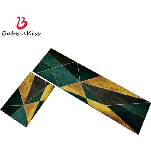 Bubble Kiss Kitchen Rug And Carpet For Home Bedroom Gold Line Pattern Rug Modern Heavy Metal Style Kitchen Mat Entrance Door Rug