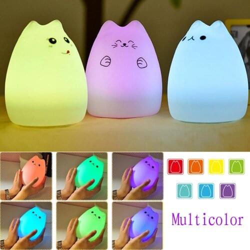 Multicolor USB Rechargeable LED Children Night Light Silicone Cute Little Devil Cat Lamp With breathing light mode,standby mode