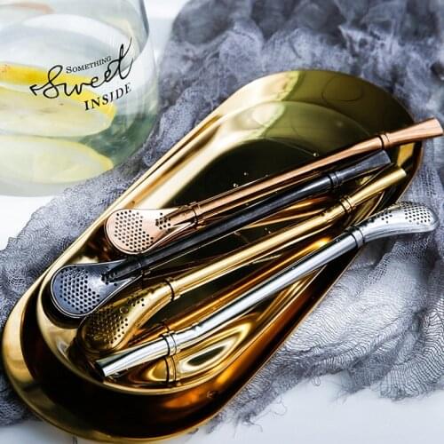 Multifunction 304 Stainless Steel Drinking Straw Tea Filter Coffee Stirring Spoon Tube Home Office Bar Drinkware Accessories