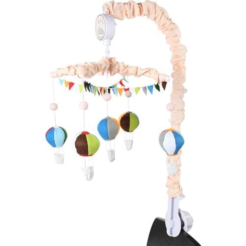 Cartoon Baby Crib Mobiles Rattles Music Educational Toys Bed Bell Colorful Hot Air Balloon For Infant Baby Toys 0-12 Months