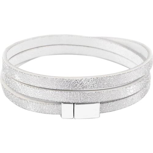 Kirykle Fashion Jewelry Simple style multilayer Wrap leather bracelet High Quality Magnet Bracelets For Women Cuff Gift