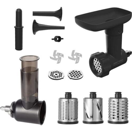 Meat Grinder Attachment Pack for KitchenAid Stand mixer, with Sausage Filler Tube,Work as Salad Maker & Food Processor Grater