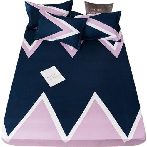 NEW 1pc Soft Printed Fitted Sheet With Elastic Band Bed Sheet Cover (No Pillowcases)Full Queen King Size Dropshipping