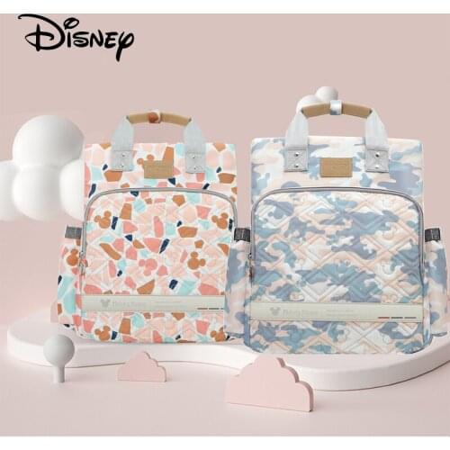 Disney New Diaper Bags Multifunctional Baby Storage Bag Mommy Bag Bottle Insulation Waterproof Diaper Bags Travel Stroller Bag