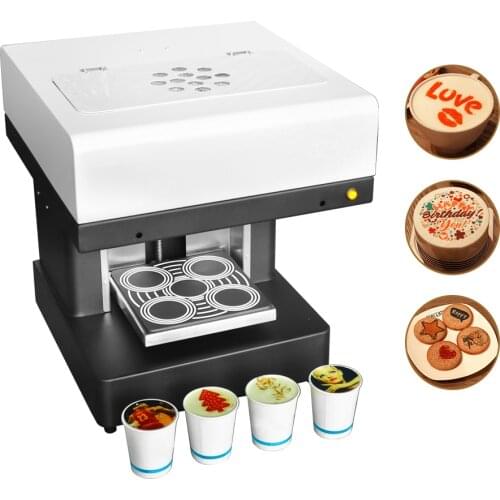Automatic 4 cups Inkjet Coffee printer Macaroon Cupcake Food printer coffee printing machine with edible ink