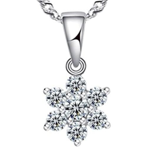 New Fashion Silver Color ZC Zircon Snowflake Pendant! Rhinestones Inlaid Flower Charm For Necklace Jewelry Making