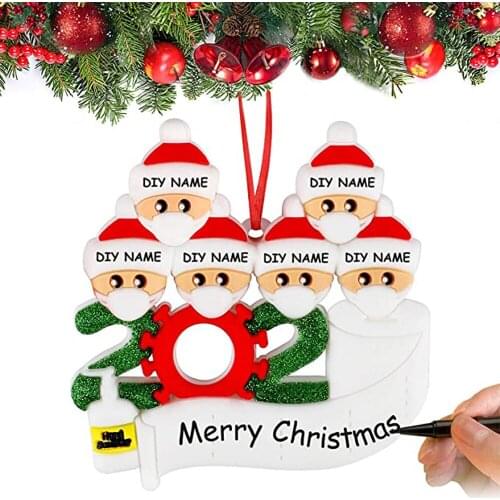 Christmas tree pendant, family DIY name blessing Christmas Eve blessing resin snowman, family party decoration, Christmas gifts