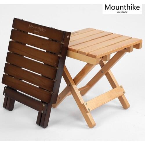 Portable Mini Camping Chair for Kids Outdoor Wooden Bench Camp Chair Foldable Chair for Travel, Hiking, BBQ & Garden Party